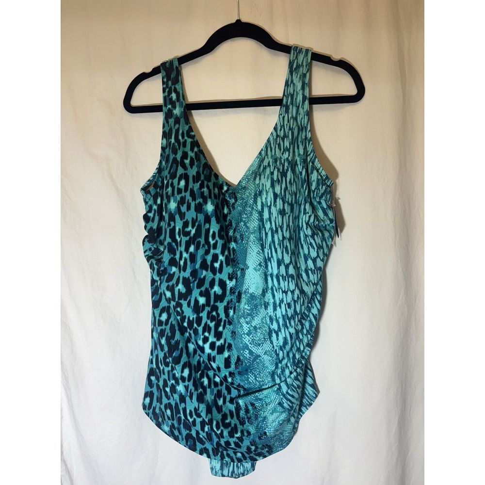 Kim Gravel x Swimsuits for All Size 18 Sarong Front One Piece Beach Vacation A12
